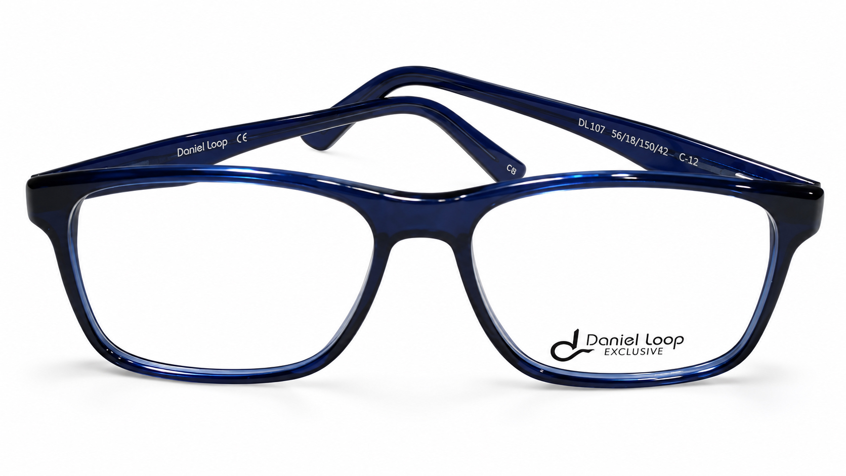 Daniel Loop DL 107 Navy Blue Rectangular Eyeglasses - Image 2